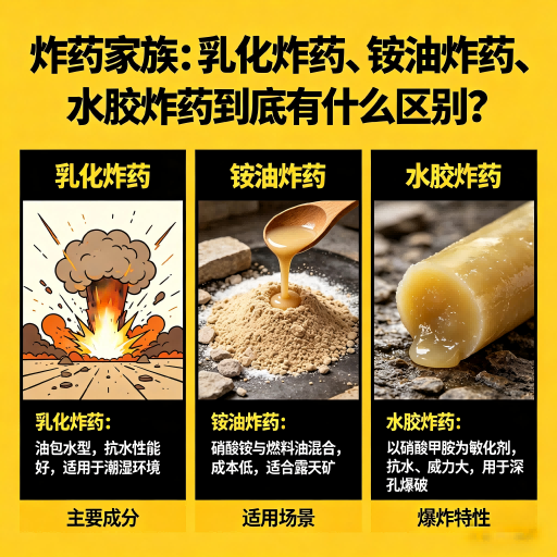 梁园炸药家族：乳化炸药、铵油炸药、水胶炸药到底有什么区别？